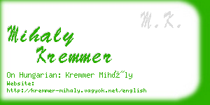 mihaly kremmer business card